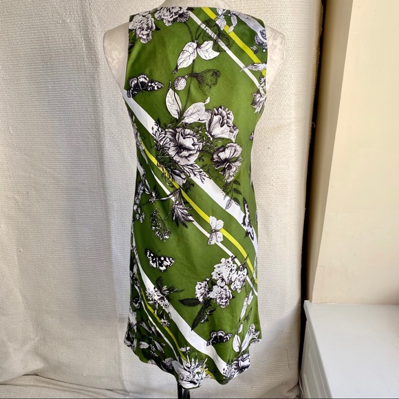 Talbots 4/6 Silk Floral Butterfly Stripe Dress - Picture 4 of 8
